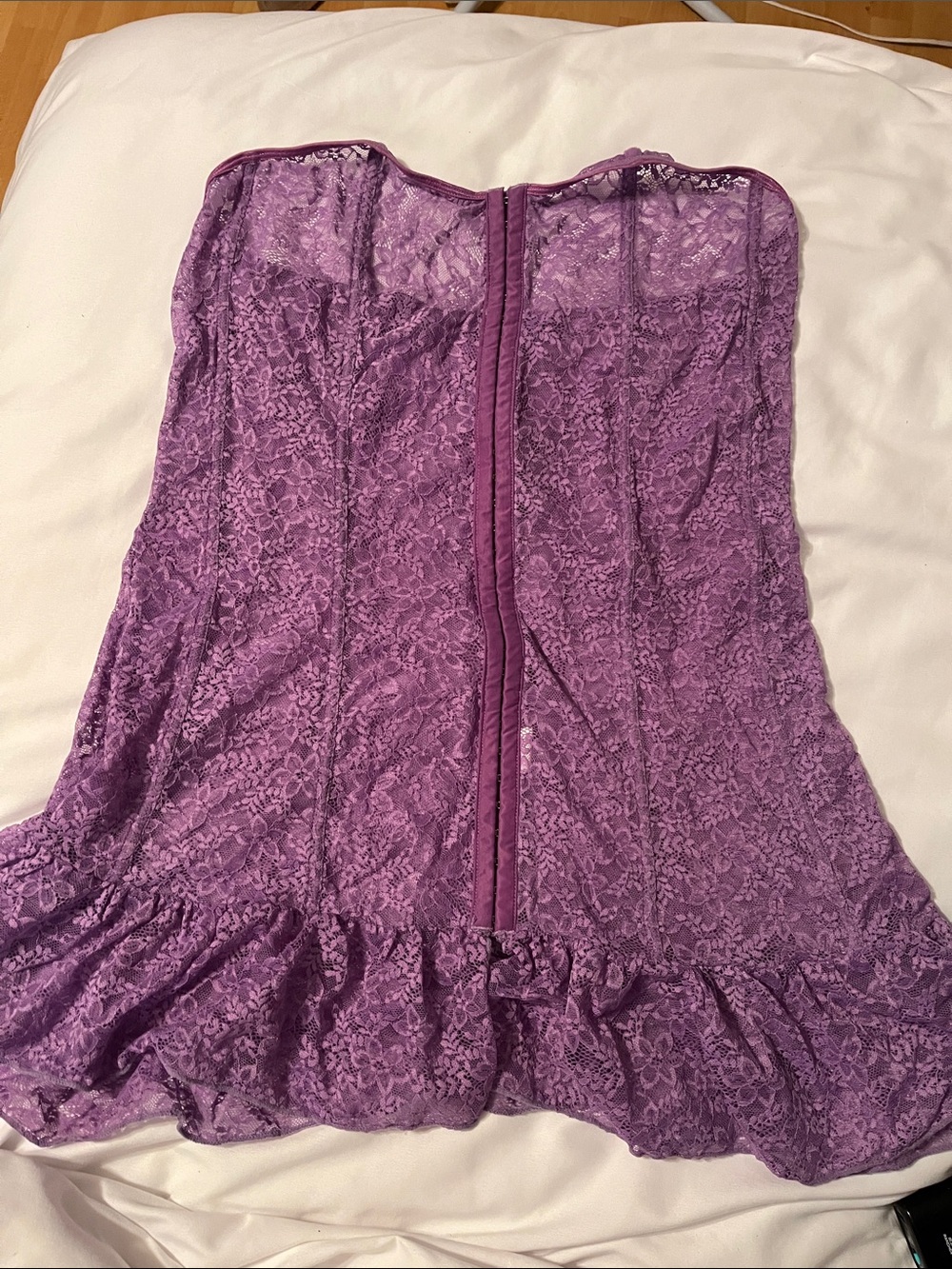 Lavender Lace Strapless Bustier Slip